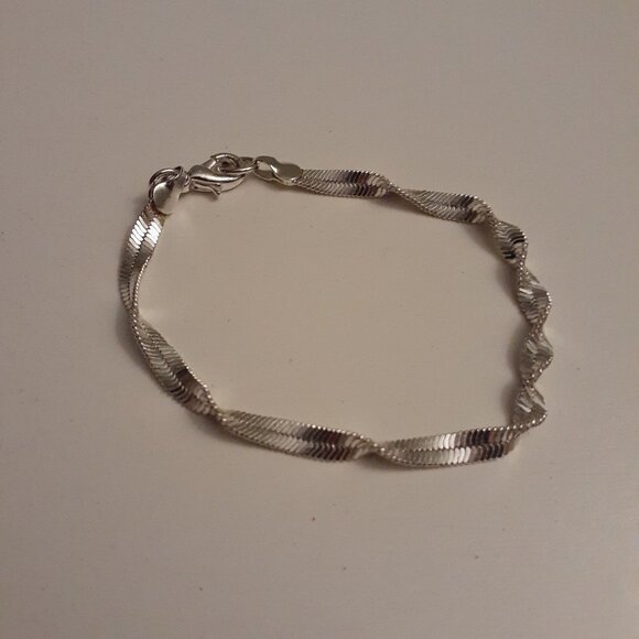 Women's Double Strand Twisted Cord Silver Tone Bracelet - Picture 2 of 6